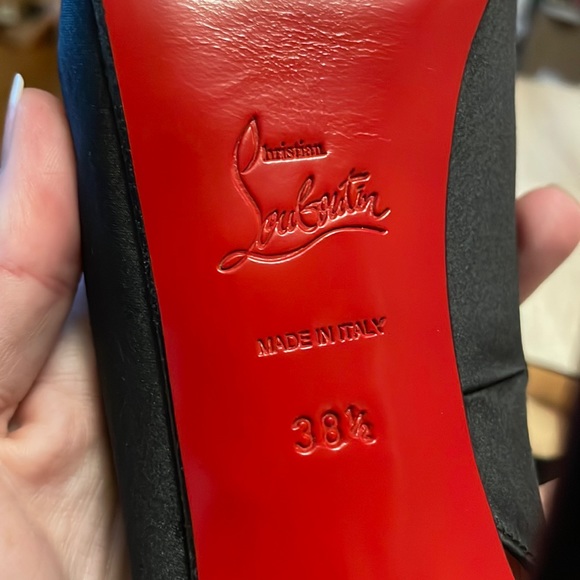 Louboutin No Prive 120MM Black Crepe Satin - 38.5 - Picture 10 of 10